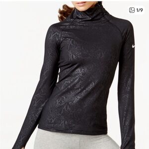Nike Pro DriFit Shirt Embossed Heights Vixen Long Sleeve Zip Women's Shirt